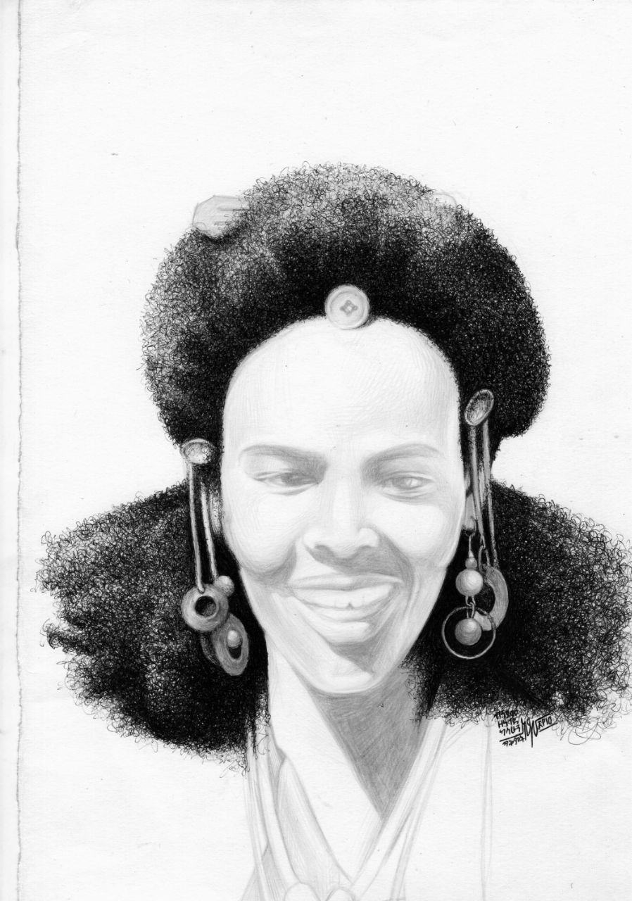 drawing - THE WAX AND GOLD OF HAIRSTYLES IN ETHIOPIA